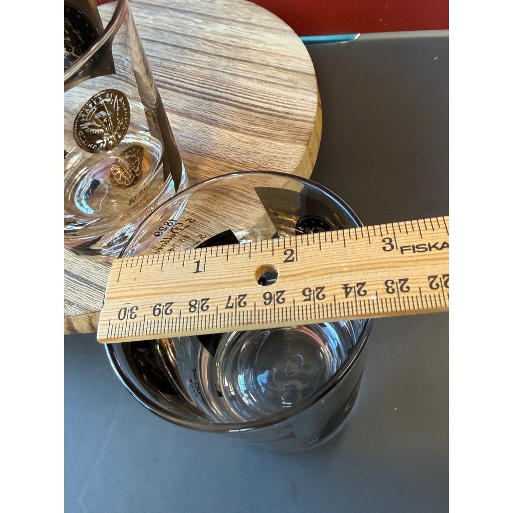Cera Ambassador Gold Coin Ice Bucket and 4 Rocks Glasses MCM Barware Set - Picture 14 of 16